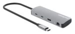 MANHATTAN USB-C PD 4K Dockingstation USB C-Stecker auf HDMI 4K60Hz 3x USB-A USB-C 5Gbit/s USB-C PD 100W SD/MicroSD RJ45 Gigabit grau – Bild 3