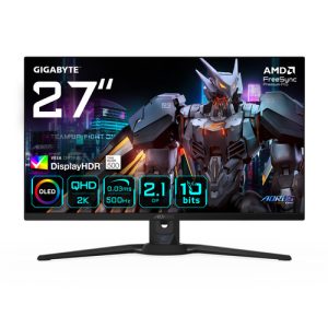 GIGABYTE AORUS FO27Q5P 27inch OLED 2560x1440 QHD 500Hz 300cd/m2 2xHDMI 2.1 1xDP 2.1 1xDP 1.4 1xMini DP