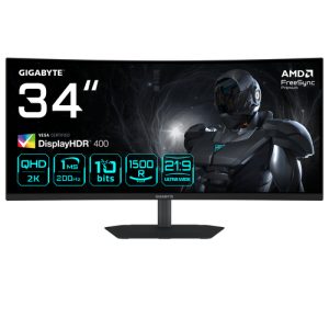 GIGABYTE G34WQC2 Gaming Monitor 34inch VA EDGE 3440x1440 WQHD 200Hz 450cd/m2 2xHDMI 2.1 2xDP 1.4