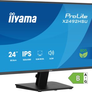 IIYAMA X2492HSU-B1 60,96cm 24Zoll IPS FHD 4-side slim bezel EyeSafe 2.0 120Hz 300cd/m2 3ms HDMI DP USB 2x3.2 Speakers