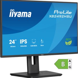 IIYAMA XB2492HSU-B1 60,96cm 24Zoll IPS FHD 4-side slim bezel EyeSafe 2.0 120Hz 300cd/m2 3ms HDMI DP USB 2x3.2 Speakers Height Adj.