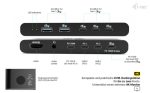 I-TEC KVM Docking Station HDMI for 2 hosts 1x HDMI 3xUSB-C 3.2 Gen1 2x USB-A 3.2 Gen 1 1x 3,5mm Audio/Mic Power Delivery 2x 100W – Bild 2