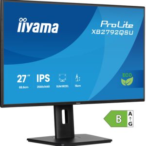 IIYAMA XB2792QSU-B1 68,58cm 27Zoll IPS 4-side slim bezel Green Choice EyeComfort / EyeSafe 2.0 2560x1440 120Hz 15cm height adj.