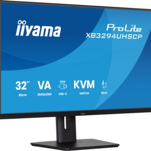 IIYAMA XB3294UHSCP-B1 81,28cm 32Zoll VA-panel 3840x2160 UHD 15cm Height Adj. Stand 350cd/m 2ms Speakers USB-C Dock LAN/KVM/95W PD