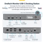 STARTECH.COM USB-C Dockingstation fur Drei Monitore 140W Laptop-Ladestation fur MacBook Pro und Windows 4K 60Hz HDMI oder DisplayPor – Bild 3
