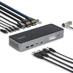 STARTECH.COM USB-C Dockingstation fur Drei Monitore 140W Laptop-Ladestation fur MacBook Pro und Windows 4K 60Hz HDMI oder DisplayPor