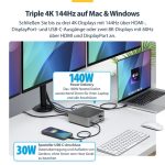 STARTECH.COM Thunderbolt 5 Dockingstation DP und HDMI 3-Monitor Dock bis 4K 144Hz oder Dual 8K 60Hz 5x USB-Ports 140W Laptop-Ladung – Bild 4