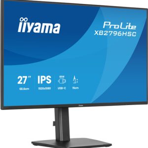 IIYAMA XB2796HSC-B1 68,58cm 27Zoll IPS-panel 1920x1080 144Hz 15cm Height Adj. Stand 3ms 300cd/m Speakers HDMI USB-C 65W PD Speakers