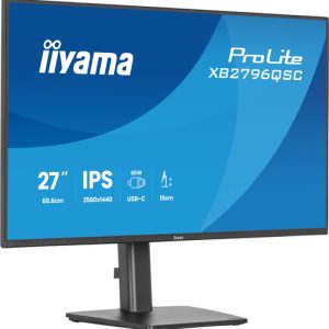 IIYAMA XB2796QSC-B1 68,58cm 27Zoll IPS-panel 2560x1440 15cm Height Adj. Stand 4ms 350cd/m Speakers HDMI USB-C 65W PD Speakers