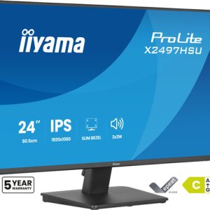 IIYAMA 60,96cm 24Zoll IPS-panel 1920x1080 120Hz EyeComfort 350cd/m2 Speakers HDMI DisplayPort 1ms MPRT USB 2x 3.2+2x C