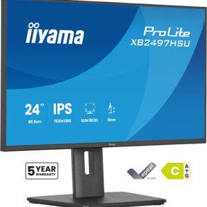 IIYAMA 60,96cm 24Zoll IPS-panel 1920x1080 120Hz EyeComfort 15cm Height Adj. Stand 350cd/m2 Speakers HDMI DisplayPort 1ms MPRT USB 2x