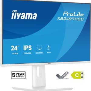IIYAMA XB2497HSU-W1 60,96cm 24Zoll IPS FHD 120Hz EyeComfort 350cd/m2 1ms 1500:1 HDMI DP 2xUSB 3.2 2xUSB Type-C Speakers 15cm Height