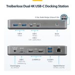 STARTECH.COM USB-C Dockingstation Dual 4K 60Hz HDMI MST Dock 100W Power Delivery Laptop-Ladung 1GbE treiberlos Windows – Bild 3