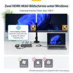 STARTECH.COM USB-C Dockingstation Dual 4K 60Hz HDMI MST Dock 100W Power Delivery Laptop-Ladung 1GbE treiberlos Windows – Bild 4
