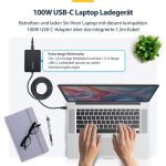 STARTECH.COM 100W USB-C Laptop Charger with 1.5m Tethered USB-C Cable Power Adapter Brick for Dell XPS HP ProBook MacBook Pro – Bild 3