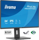 IIYAMA XB2497HSN-B1 60,96cm 24Zoll IPS 4-side slim bezel 1920x1080 USB-C Dock LAN/65W PD/DP-OUT USB2x3.2+2xC 7,5W 15cm Height Adj.