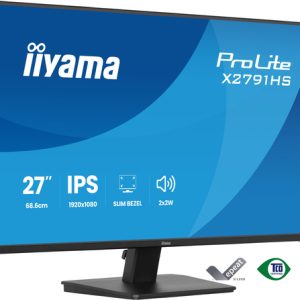 IIYAMA X2791HS-B1 68,58cm 27Zoll IPS-panel 4-side slim bazel 1920x1080 120Hz 1ms MPRT 350cd/m 1500:1 Speakers HDMI DisplayPort Eye