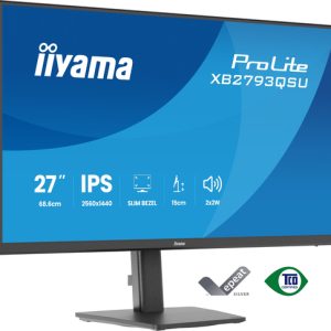 IIYAMA XB2793QSU-B1 68,58cm 27Zoll IPS 4-side slim bezel 2560x1440 QHD 1ms MPRT 15cm Height Adj. Stand 350cd/m HDMI DisplayPort