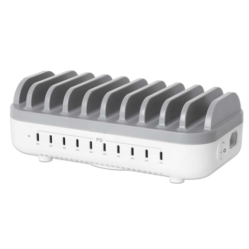 ALS-48308033-cda452bf6635d7f9 MANHATTAN 10-Port USB-C Power Delivery-Ladestation bis zu 20 W pro Port intelligente Stromverteilung und sicheres Schnellladen – Bild 1