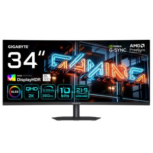 GIGABYTE MO34WQC36 86,36cm 34Zoll QD-OLED Monitor 3440x1440 WQHD 360Hz 300cd/m2