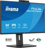 IIYAMA 60,96cm 24Zoll IPS 4-side slim bezel 1920x1080 USB-C Dock LAN/65W PD/DP-OUT Webcam 5MP Windows Hello USB2x3.2+2xC 7.5W