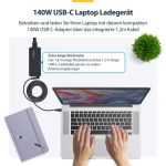 STARTECH.COM 140W USB-C Laptop Charger with 1,2m 4ft Tethered USB-C Cable GaN Power Adapter Brick for MacBook M3/M4/M5 Pro/Max – Bild 2
